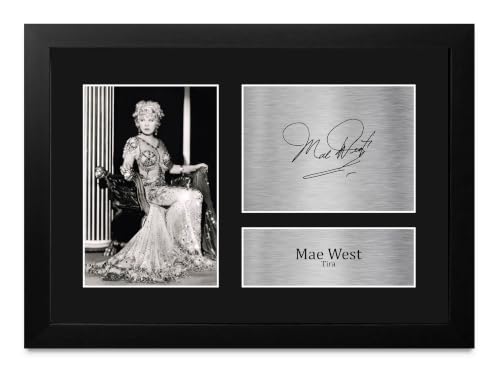 Imagen firmada de Mae West decoración salón cinéfilo marco A4 cine