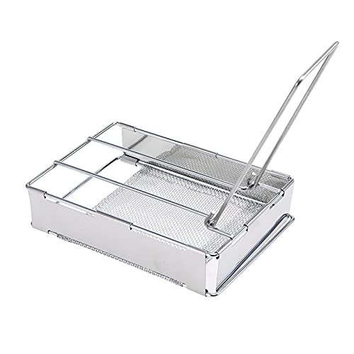 CGTOLOS Foldable Stainless Steel Toaster Plate Portable Outdoor Camping Bread Toaster Grill