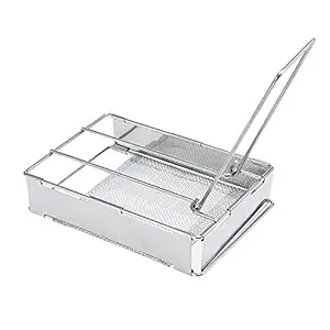 Ubersweet Foldable Stainless Steel Toaster Plate Portable Outdoor Camping Bread Toaster Grill_