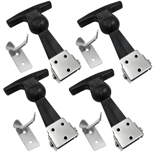 4 Stück Haubenhalter Gummi, Haubenverschluss Gummi, T Griff Spannverschluss Gummi Halterung, Haubenhalter Universal, Motorhauben Verschlüsse Für Werkzeugkasten Fahrzeugmotor Motorhaube, Schwarz