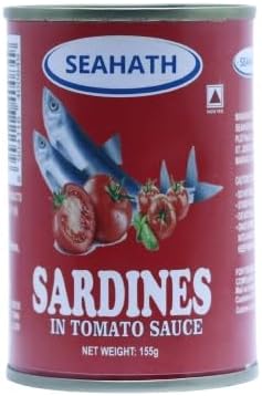 Seahath Sardines in Tomato Sauce 155gm Pack of 12 Canned Sardine Balanced & Nutritious, Tomato Sauce, Whole Fish Ready to Eat