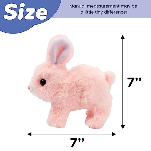KASTWAVE Interactive Electronic Pet, Hopping Rabbit Plush Bunny Toy with Sounds Movements Animated Walking Wiggle Ears Twitch Nose Gift for Toddlers Birthday, Stuffed Animal Electric Gift