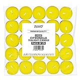Zuvo Citronella Tealights - Pack of 25, 4-Hour Burn Scented Candles for Indoor & Outdoor Use, Insect-Repellent Tea Lights for Patio, Garden & Home, Yellow - Image 2