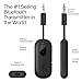 Twelve South AirFly Pro Bluetooth Wireless Audio Transmitter/Receiver for up to 2 AirPods/Wireless Headphones; Use with Any 3.5 mm Audio Jack, Black
