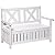 Outsunny Patio Wooden Bench with Storage Box, 29 Gallon Outdoor Storage Bench, Large Entryway Deck Box w/Unique X-Shape Back, for Deck, Porch & Balcony, White
