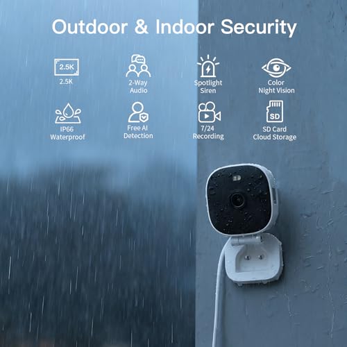 Image of VIMTAG 4MP Security Camera, 2.4G /5G Outdoor Indoor Cameras for Home Security with Color Night Vision, Motion Activated Spotlight /Siren, IP66,2-Way Audio, Support Cloud /Card(not Include), Wired, 4Pack
