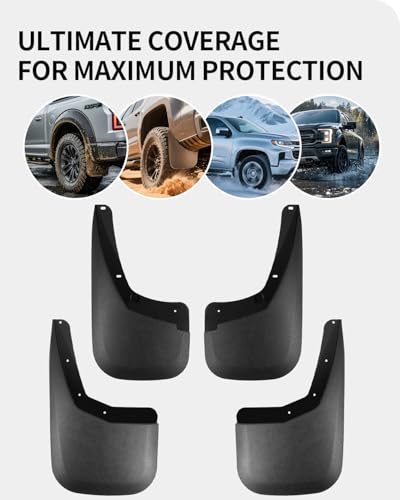Image of Premium Mud Flaps for Silverado Trucks,4PC Direct Fit Splash Guards for 2007-2013 Chevy Silverado 1500 /2500HD /3500HD | All-Weather Mud Guards Front & Rear