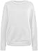Women Crewneck Long Sleeve Sweatshirts Solid Color Pullover Tops No Hood Fall Fashion Comfort Sweaters with Pocket (White,Large)