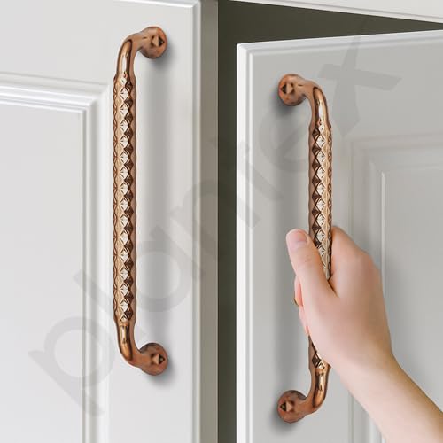 Image of Plantex Cabinet Handle /Kitchen Cabinet Door Handle /Wardrobe /224 mm Cupboard Handle /Door Pull-Push Handle for Home /Office - Pack of 2 (Rose Gold)