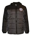 Chelsea Fc Jacket Youth Soccer Light Down Padded Zip up Hoodie (YL)