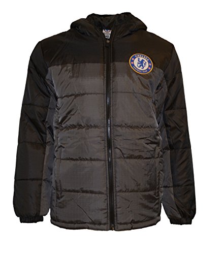 Chelsea Fc Jacket Youth Soccer Light Down Padded Zip up Hoodie (YL)