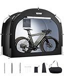 VEVOR Tienda de Campaña para Guardar Bicicletas, Tienda Impermeable 2030 x 1220 x 1690 mm para 3 o 4 Bicicletas con Ventana Ventilada, Fibra de Vidrio de Alta Resistencia y Cremalleras Dobles, Negro