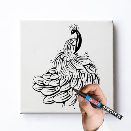 Image of Soni Officemate Fine Tip Acrylic Marker | Pack of 4 (Mix) | For Canvas, Paper, Glass, Wood & More | Non-Toxic, Water-Based | 3.05 mm Tip | Ideal for DIY & Crafts