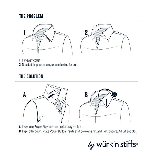 2.0-Inch And 2.5-Inch Power Stays Magnetic Collar Stays By Würkin Stiffs | 1 Pair Of Each Size | Includes (2) 2.0” Power Stays And (2) 2.5” Power Stays With Storage Case | As Seen On Shark Tank #TOP5