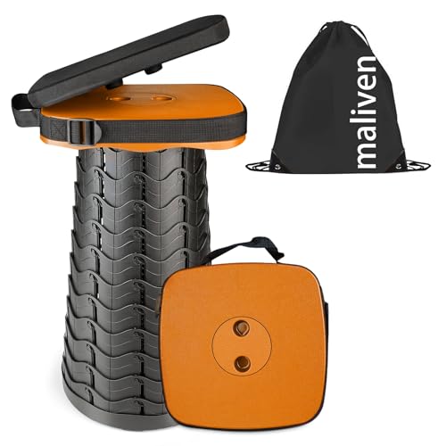 Image of Foldable Camping Stool with Cushion, Portable Folding Stool with Nylon Bag, Collapsible Stool for Adults Portable, Max Load 550 LB