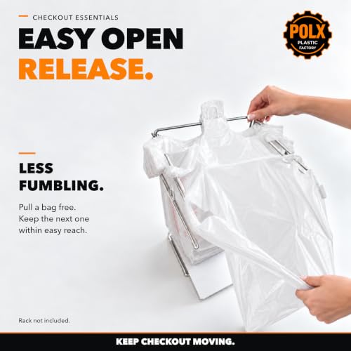 POLX Thank You Plastic Bags with Handles, 1000 count (White/Red Print) by POLX Plastic Factory - Used condition - Image 4