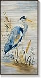lianyibo Cuadro decorativo de pared para salón con garza azul, imagen vintage grande de ave, lienzo impreso estilo casa de campo con garza costera para decoración del hogar (55x110cm/Sin marco)