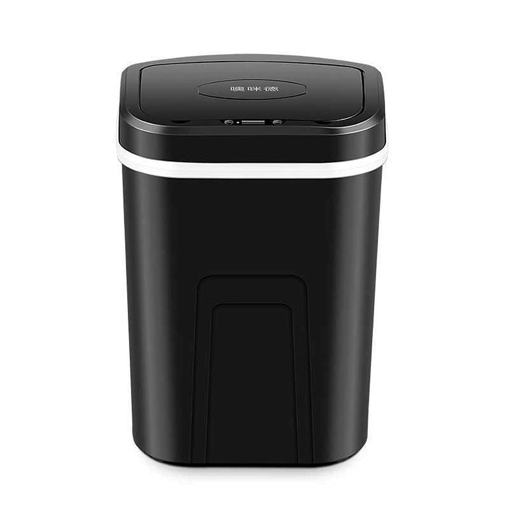Hong Yi Fei-Shop Trash can for Bedroom Induction Smart Trash Can Household Living Room Bedroom Bathroom Automatic Indoor Electric Smart Sensor Indoor Trash Can Trash can (Color : Black)