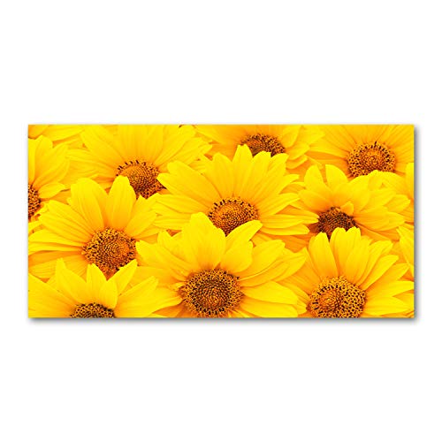 Fond de hotte en verre de sécurité 100x50cm ambiance nature jaune soleil