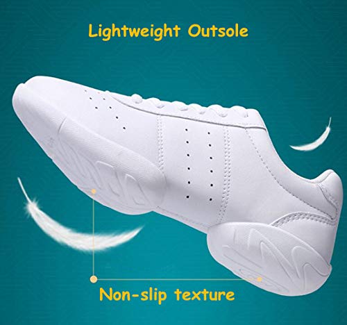 image for DADAWEN Adult & Youth White Cheerleading Shoes Sport Training Tennis S