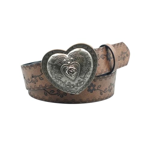 Heart Shaped Women's Casual Belt Embossed Carved Women's Belt Dress Jeans Suit Shirt Decoration