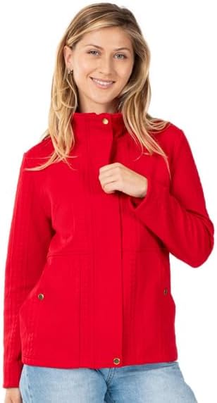 LINDA ANDERSON Cable Knit Sweater Full Zip Jacket