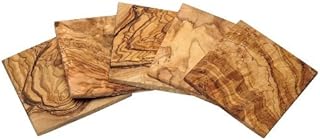 Mini vassoio quadrato in legno d'ulivo (sottobicchiere) ca. 9 x 9 x 0,6 cm.