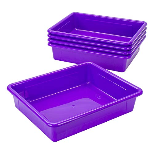 Boîte de rangement Storex violette pour regrouper vos feuilles volantes avec couvercle