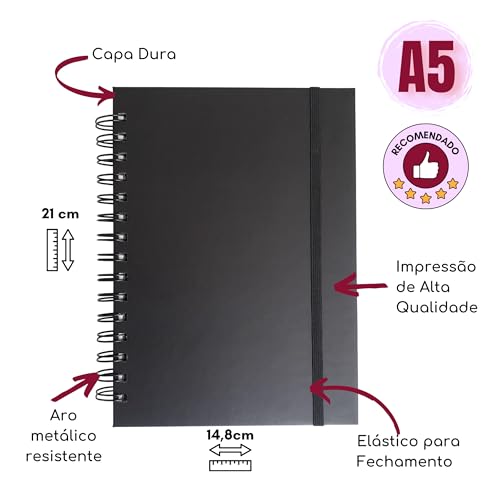 Sketchbook para Aquarela, Papel Hahnemühle 300g, 20 Folhas, 100% Algodão, Capa Dura A5, Wire-o
