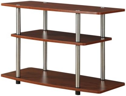 Convenience Concepts Designs2Go No Tools 37 inch 3 Tier TV Stand, Cherry
