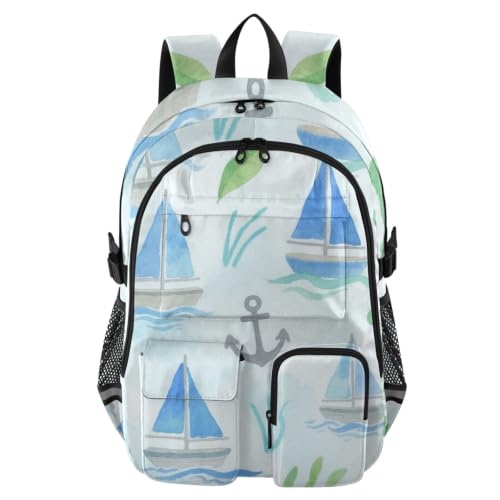 Mochila para laptop trabajo universidad diseño caricatura azul