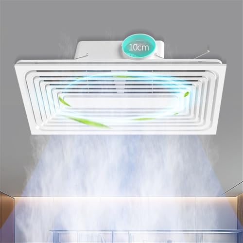 Ventilador de ventilación con luz 2 en 1 para baño y cocina, ventilador extractor de techo universal de 30x60cm de alta potencia miniatura 4
