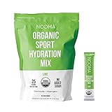 NOOMA Organic Sport Hydration Mix | Hydration Packets With No Added Sugar | Electrolyte Powder + Organic Adaptogens | Hydration Powder with 25 Calories | 15 Count | Lime