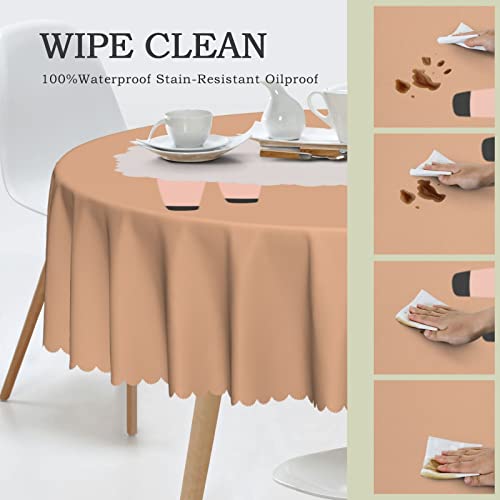 Pooedso Cute Sheep Tablecloths 60In Round Lace Waterproof Family Table Cover Tablecloth Kitchen Outdoor Party Decoration Tablecloths #TOP3