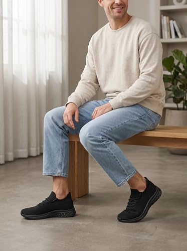 Image of vibdiv Men's Lightweight Sneakers Breathable Casual Walking Shoes Comfortable for Daily Work Gym Travel