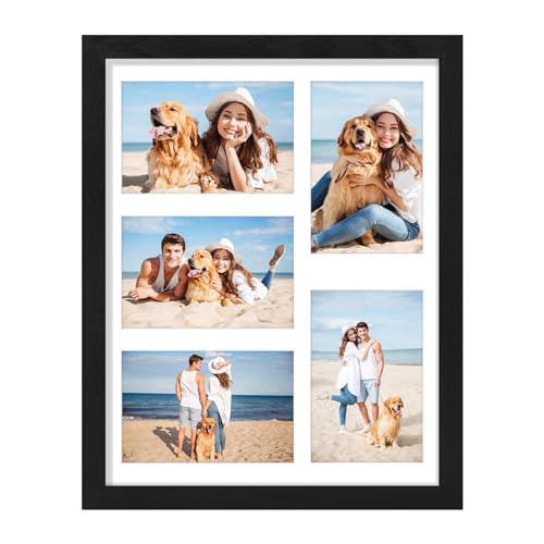 Vittanly 11x14 Collage Picture Frame, Displays 5Pcs 4x6 Pictures with Mat or 1Pcs 11x14 without Mat...