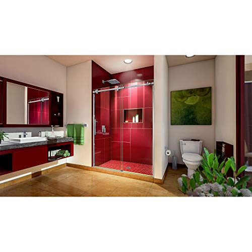Dreamline Enigma Sky 56-60 In. W X 76 In. H Frameless Sliding Shower Door In Brushed Stainless Steel, Shdr-6560760-07 #TOP2