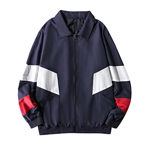 Mens Bomber Jacket Lightweight Breathable Rainproof Windbreaker Hooded Coat - image 6