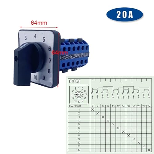 Interruptor de leva giratorio YMW26-20/6 de 6 polos con aislamiento de 690V 2