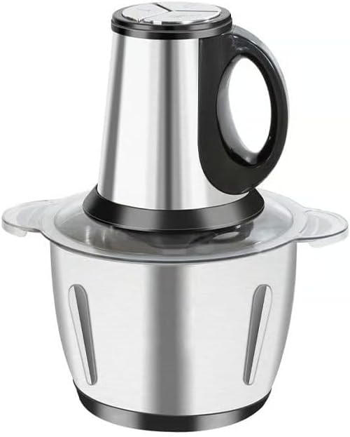 Multifunctional Large Capacity Meat Grinder, 250W Electric Food Processor with 3 Speeds, 2L Stainless Steel Bowl & 4 Sharp Blades for Meat, Vegetables, Nuts (2L-stainless steel)