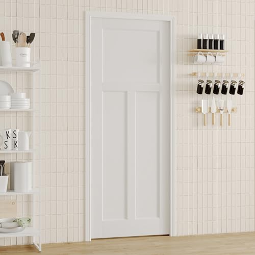 Image of Sliding Pocket Door, 32 inch x 80 inch, T-Shaped Core with Frame and Hardware Kit Set, Interior Doors for Pocket Door, White Primed - No Panel Assembly Required