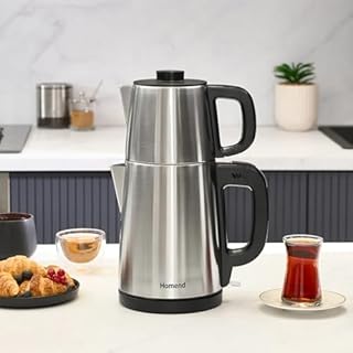 RoyalTea Stainless Steel Smart Tea Maker - 360° Twistable Body, 0.95L Teapot, 1.8L Kettle, Strix Technology, Keep Warm, Automatic Shut Off