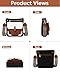 Sunpour Large Crossbody Bags for Women, Multi-Pocket Leather Crossbody Purses, Vegan Leather Travel Shoulder Handbag with RFID Blocking Pockets(Beige&Brown&Black)