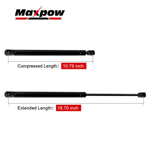 Maxpow Compatible With C1620651 SE187P40S10 18.7" 40Lbs Per prop 10mm Ball Socket Struts Lift Supports Damper Props Rods - Thumbnail 5