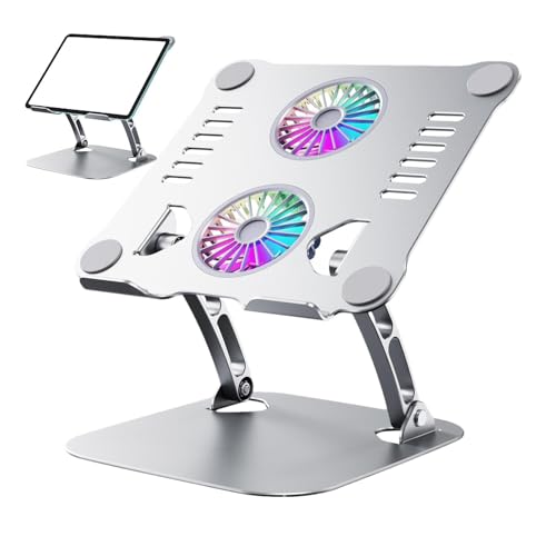 Soporte enfriador para laptop plegable de metal con ventiladores externos y altura ajustable