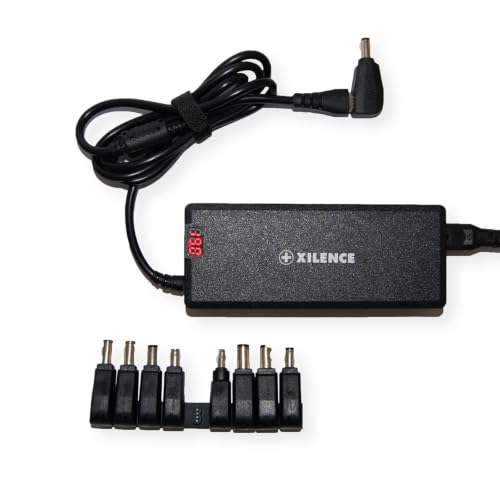 Xilence Uniwersalna ładowarka do notebooka | zasilacz do laptopa | XM008 | 9 adapterów | wyświetlacz LED | 18,5 V/19 V/19,5 V/20 V 5 A | 75 W | czarna