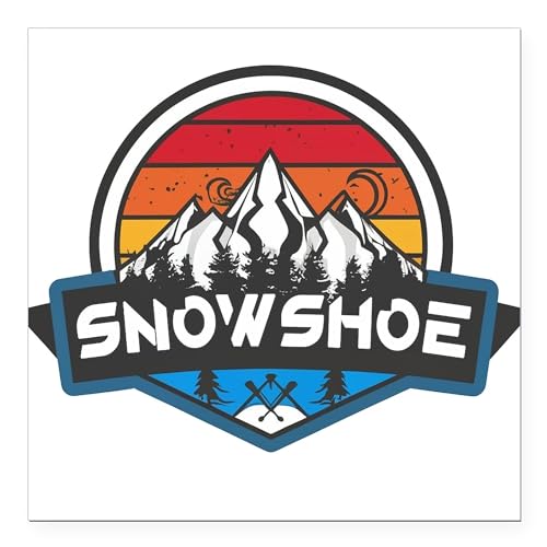 CafePress Snowshoe Mountain Snowshoe West Virginia Square Car Magnet, Magnetic Bumper Display