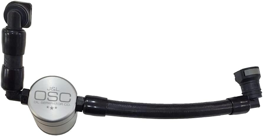 J&L Oil Separator Co. Oil Separator 3.0 V2 Compatible with 2011-17 Mustang V6 Passenger Side (Black)