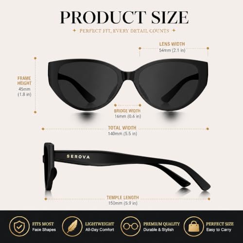 Women's Polarized Sunglasses Vintage Cat-Eye Design with UV400 Protection | Shatter-Resistant Lenses,TR90 material by SC SEROVA - Used condition - Image 3