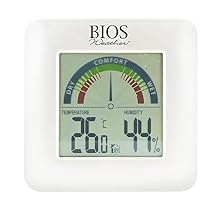 Thermor Bios Indoor Hygrometer with Bios Comfort Scale White, 4.5-Inch x 7.25-Inch x 1.25-Inch